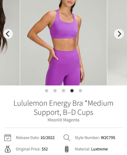 Lululemon Energy Bra